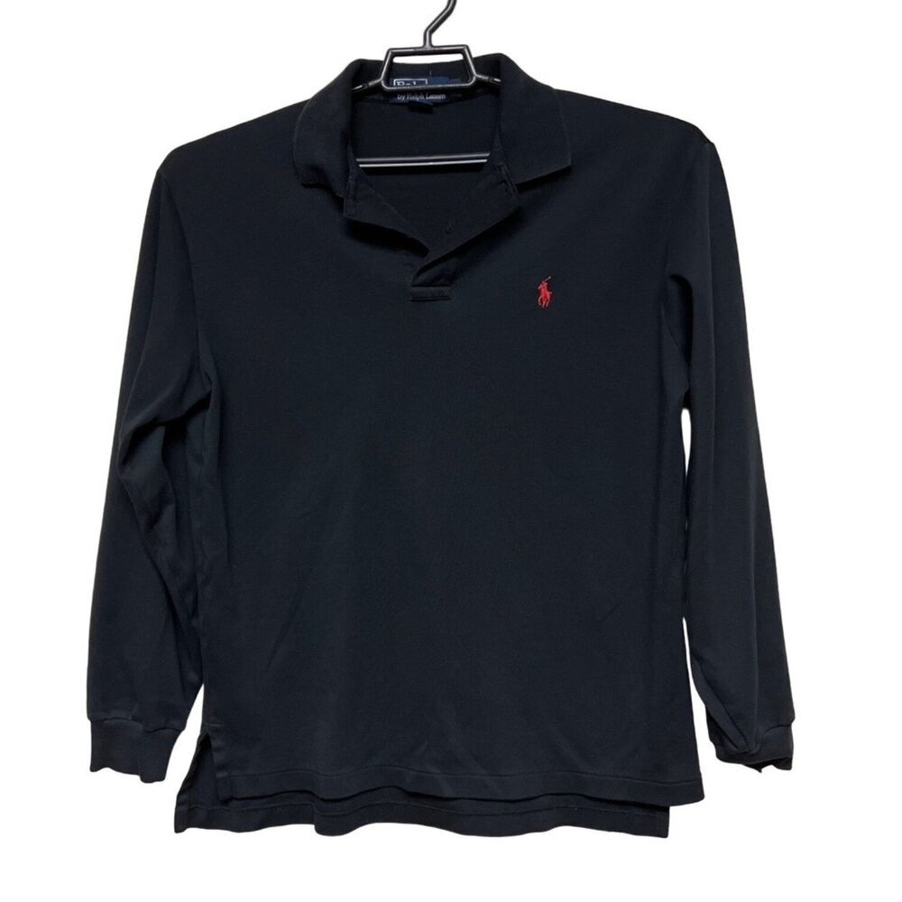 Polo Ralph Lauren Men's Polo Shirt Long Sleeve Black Collared Size Medium